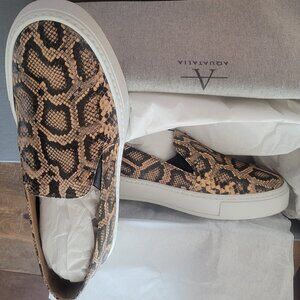 Aquatalia snake skin slip-ons